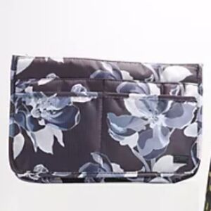 Purse Organizer Insert-Black Floral Print
